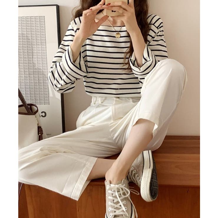 ベーシックスクエアボーダーTシャツ | by muni:r | 詳細画像6 