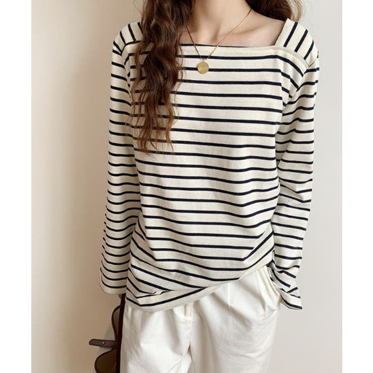 ベーシックスクエアボーダーTシャツ | by muni:r | 詳細画像7 