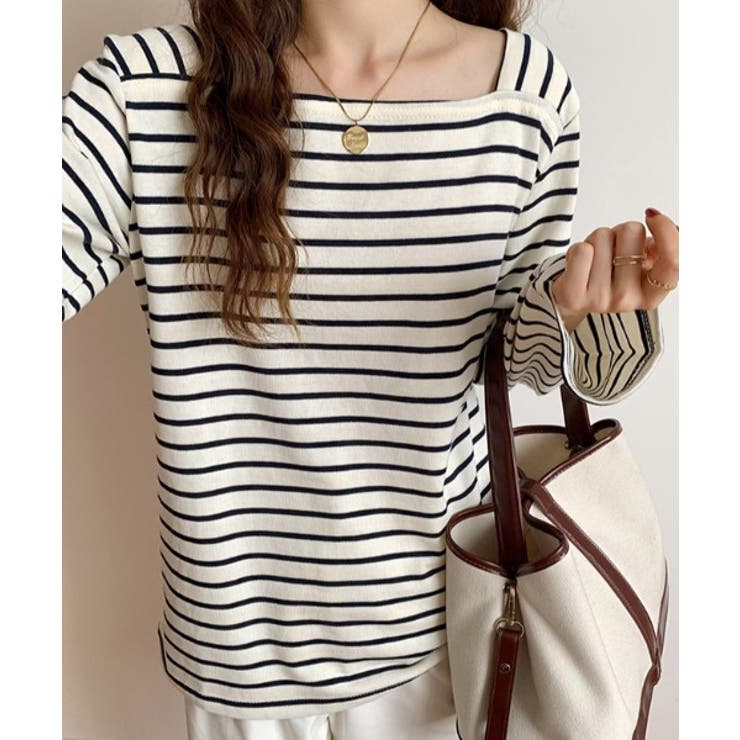 ベーシックスクエアボーダーTシャツ | by muni:r | 詳細画像8 