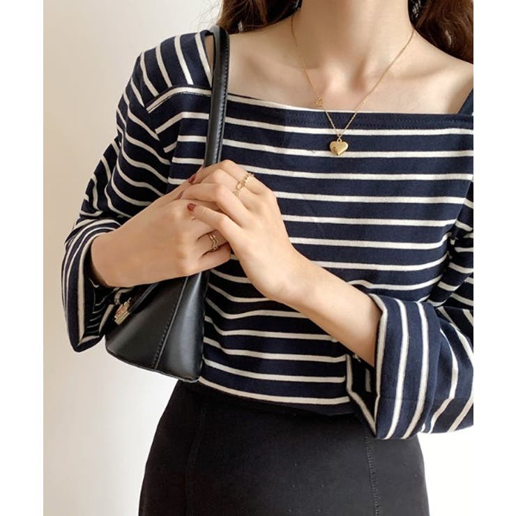 ベーシックスクエアボーダーTシャツ | by muni:r | 詳細画像9 