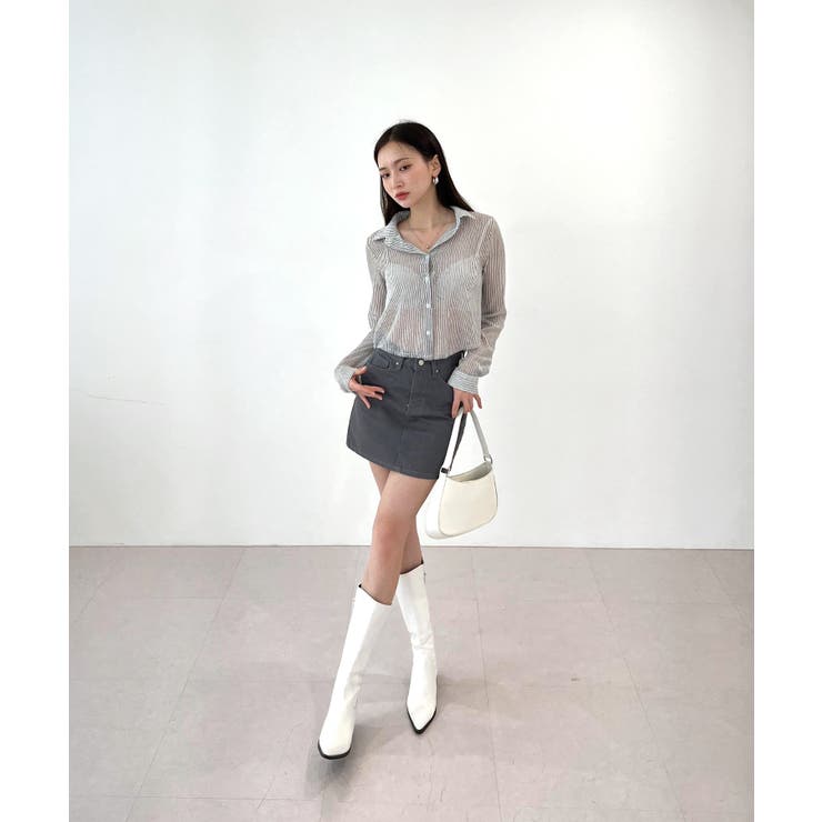 トレンドシースルーショートシャツ | by muni:r | 詳細画像13 