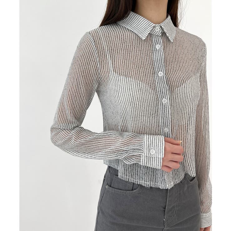 トレンドシースルーショートシャツ | by muni:r | 詳細画像18 