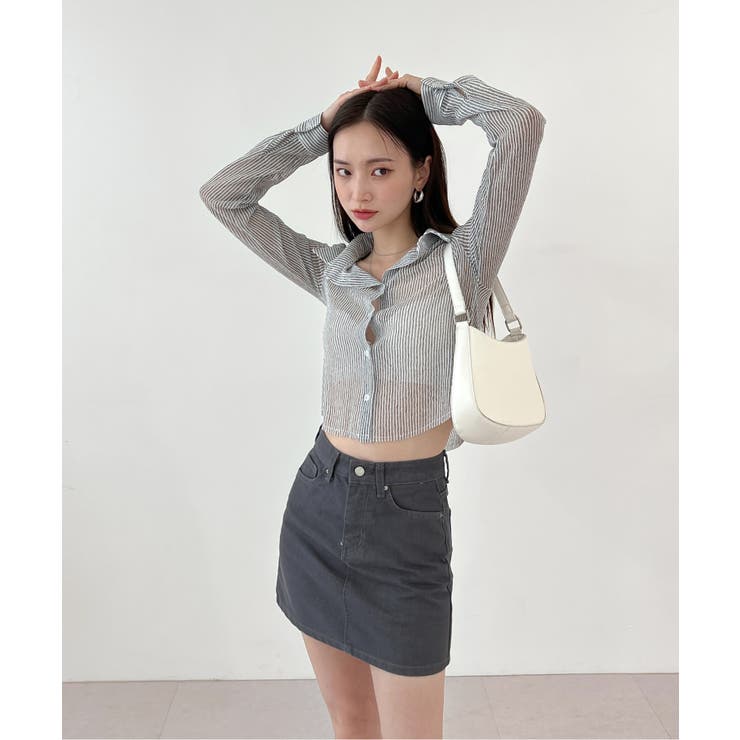 トレンドシースルーショートシャツ | by muni:r | 詳細画像2 