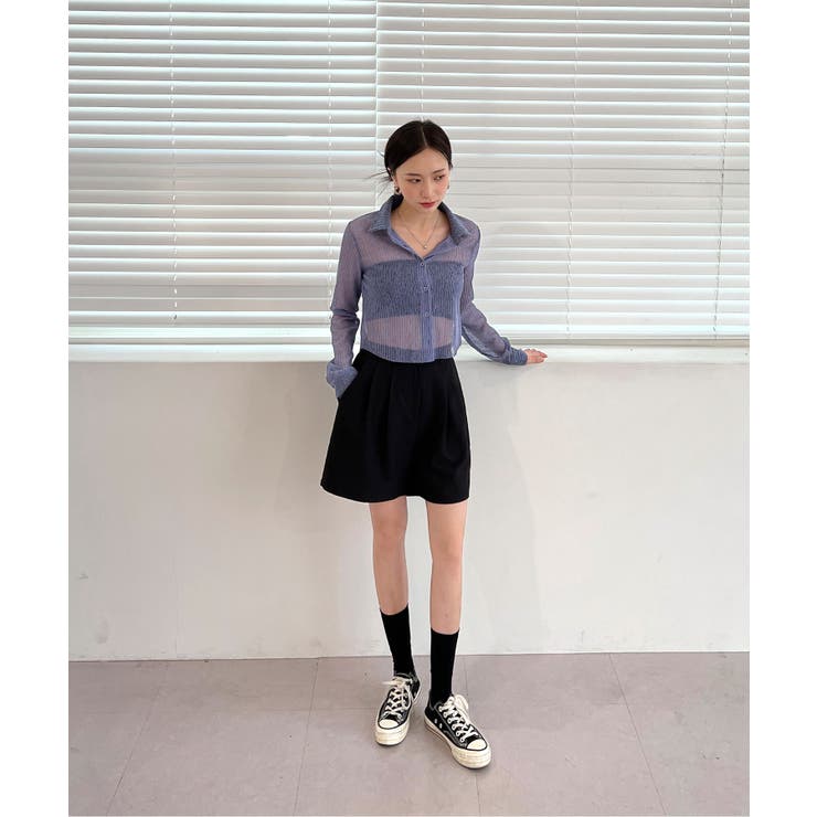 トレンドシースルーショートシャツ | by muni:r | 詳細画像23 