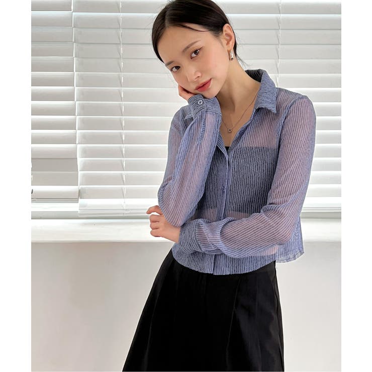 トレンドシースルーショートシャツ | by muni:r | 詳細画像24 