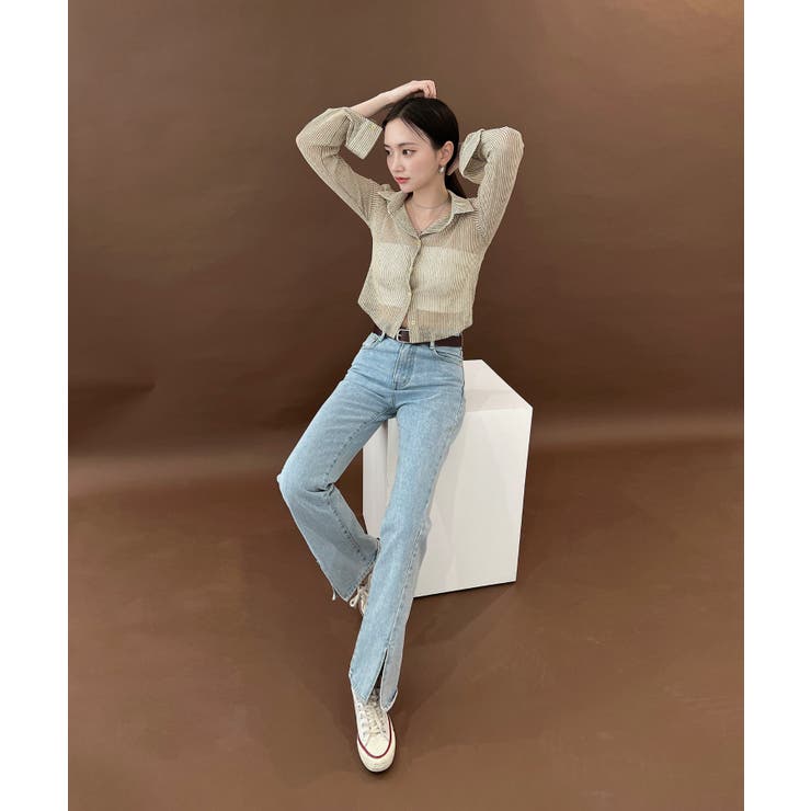 トレンドシースルーショートシャツ | by muni:r | 詳細画像36 