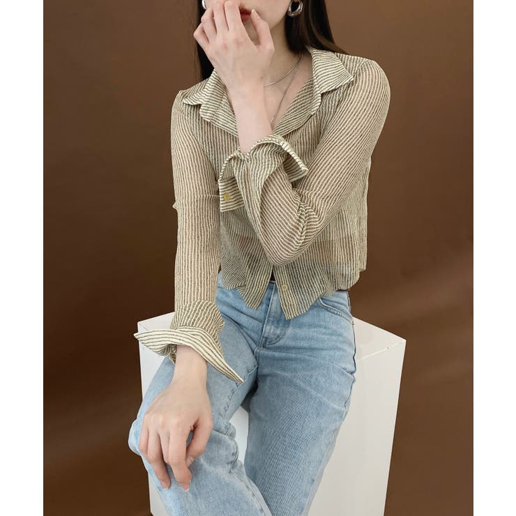 トレンドシースルーショートシャツ | by muni:r | 詳細画像38 