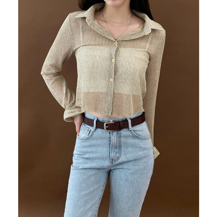 トレンドシースルーショートシャツ | by muni:r | 詳細画像39 