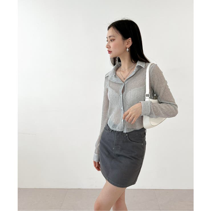 トレンドシースルーショートシャツ | by muni:r | 詳細画像4 