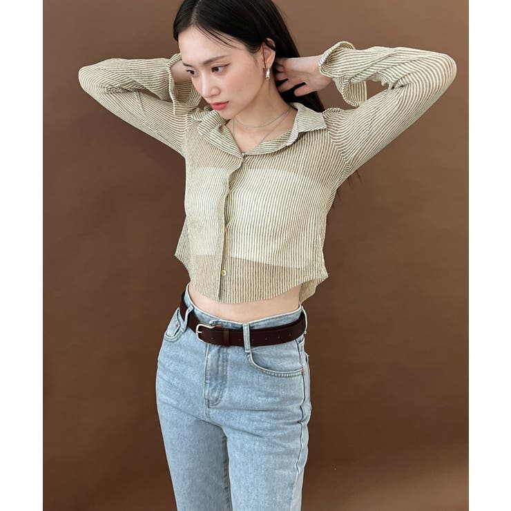 トレンドシースルーショートシャツ | by muni:r | 詳細画像40 