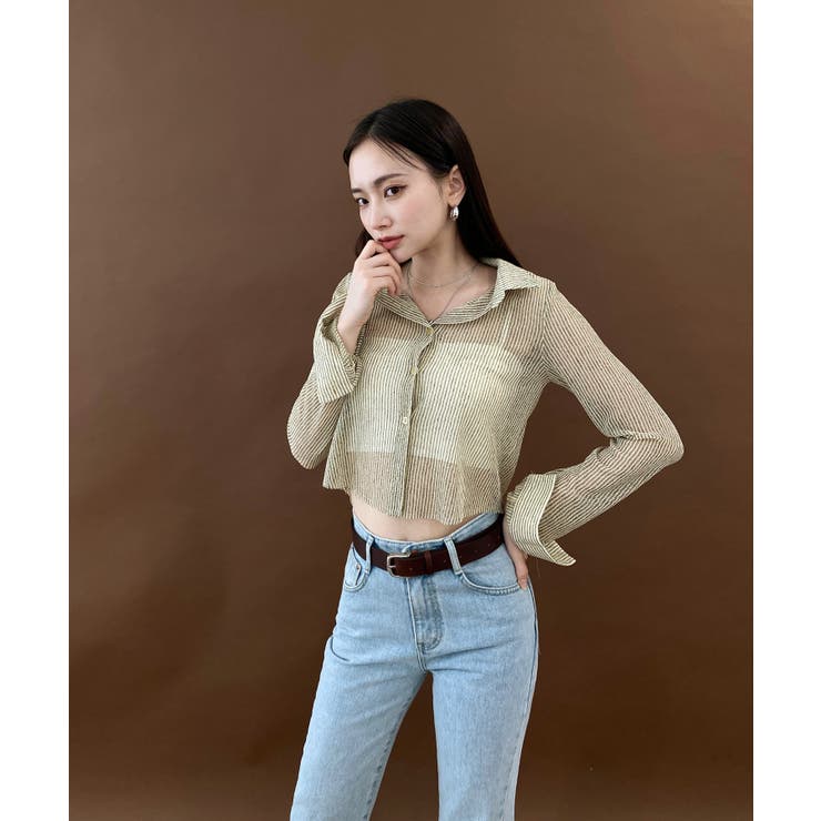 トレンドシースルーショートシャツ | by muni:r | 詳細画像41 