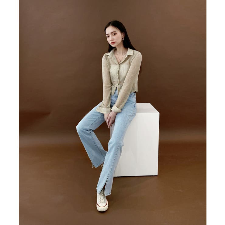 トレンドシースルーショートシャツ | by muni:r | 詳細画像42 