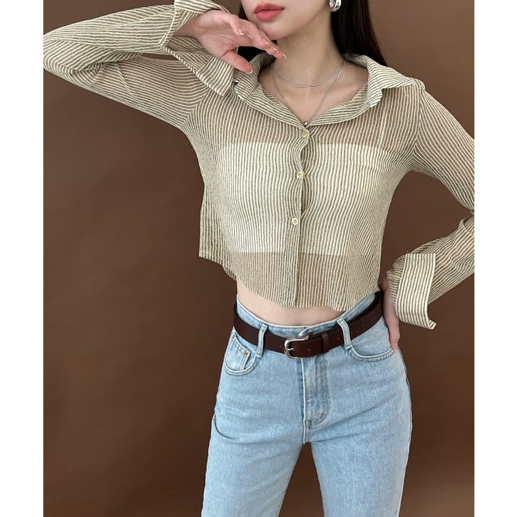 トレンドシースルーショートシャツ | by muni:r | 詳細画像48 