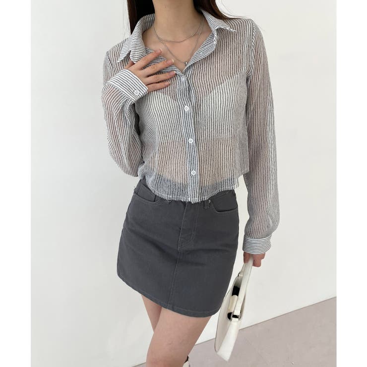 【新品】 マドモアゼル Mesdemoiselles イエナ シースルーシャツ miniministore シースルーブラウス ドット柄シアーシャツ