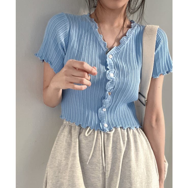 ウェーブリブ半袖カーディガン | by muni:r | 詳細画像51 