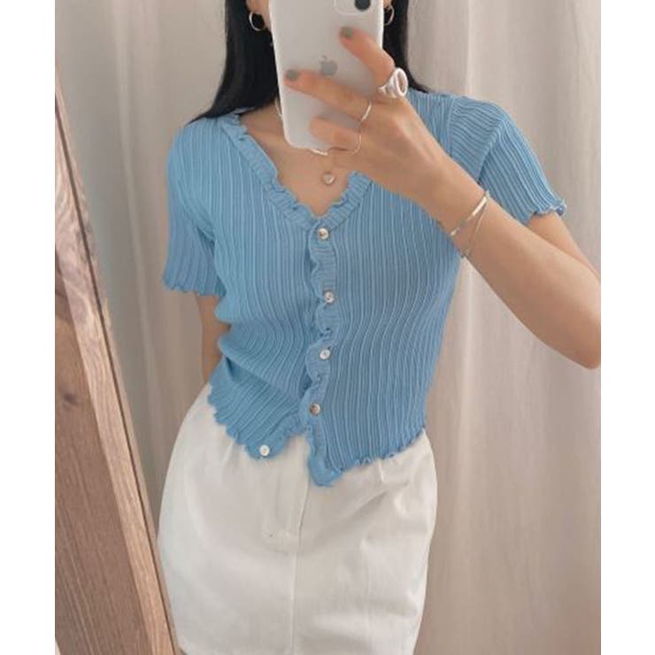 ウェーブリブ半袖カーディガン | by muni:r | 詳細画像56 