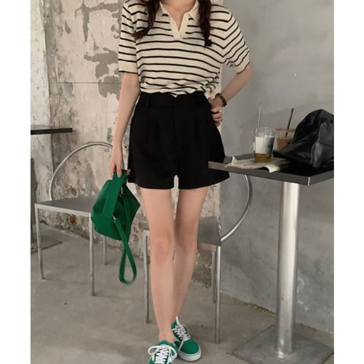 Sorbone du Gis レディース 半袖 ニット セーター M寸 ボーダー mw00217.jpg
