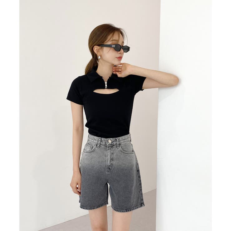 グラデーションウォッシングデニムショーツ | by muni:r | 詳細画像35 