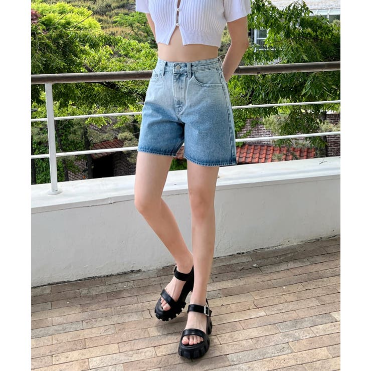 ブルー | グラデーションウォッシングデニムショーツ | by muni:r