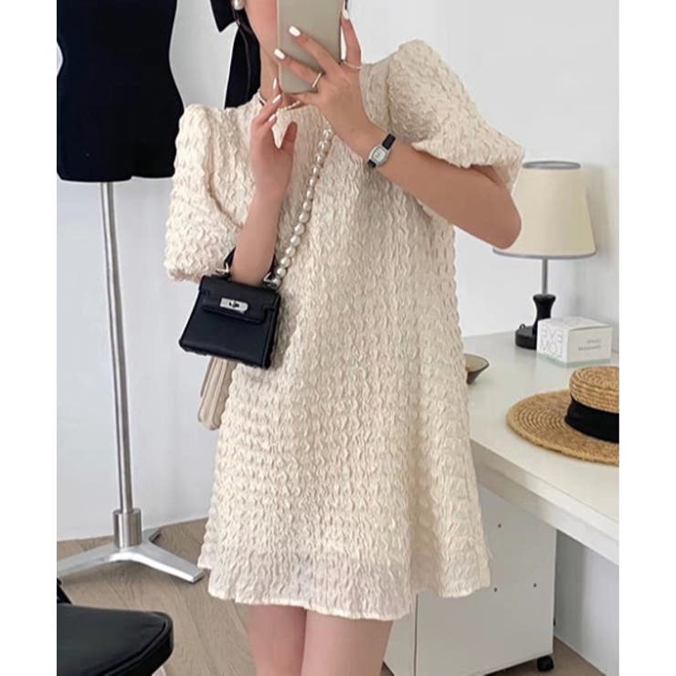 フェミニンエンボスバルーンワンピース | by muni:r | 詳細画像2 