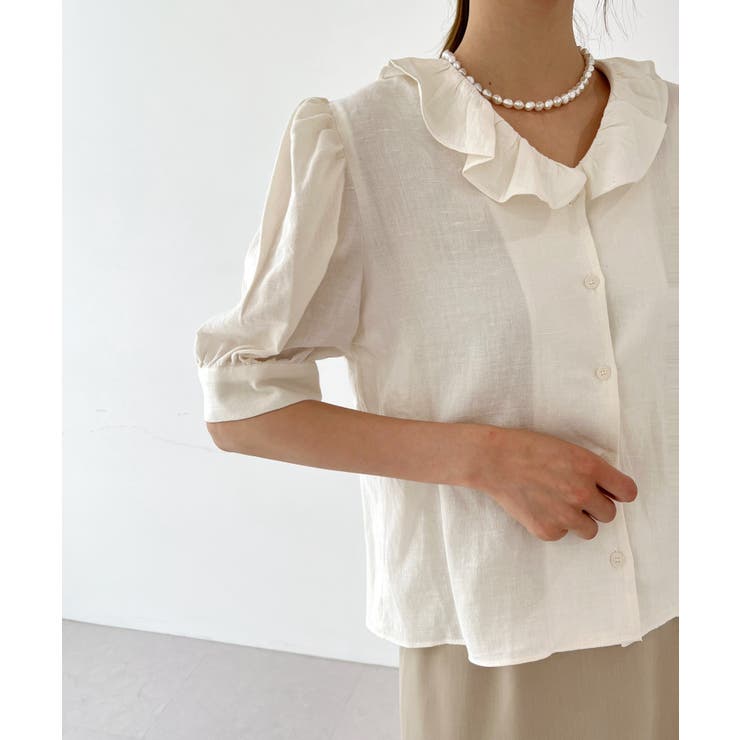 フリルスリットブラウス | by muni:r | 詳細画像15 