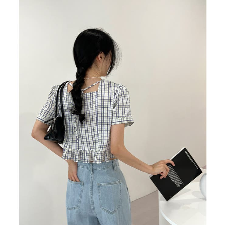 ラブリーチェックフリルブラウス | by muni:r | 詳細画像5 