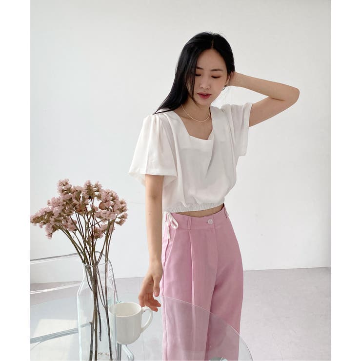 スクエアサイドリボンブラウス | by muni:r | 詳細画像1 