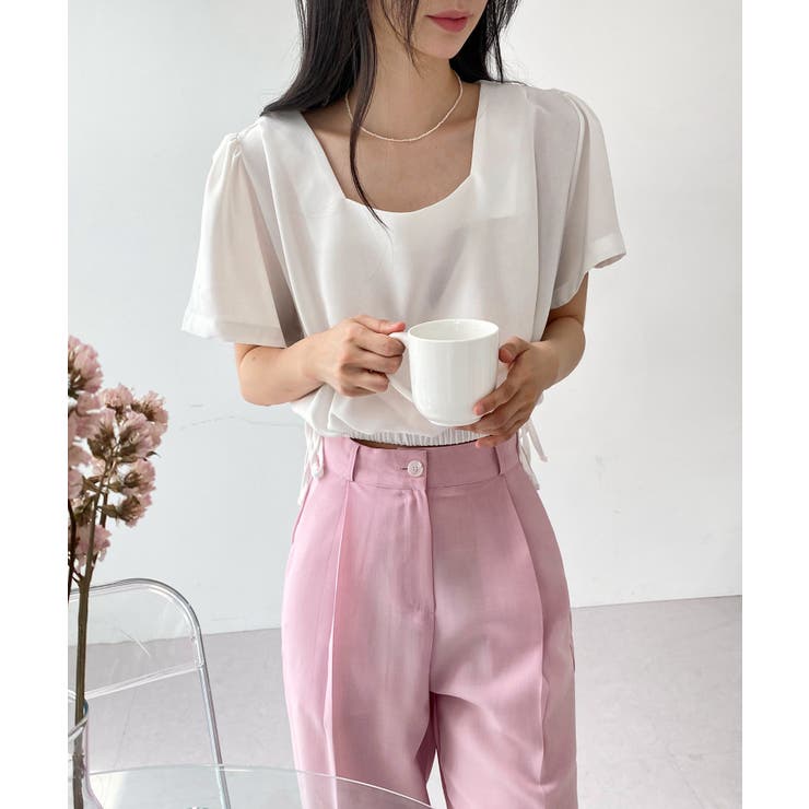 スクエアサイドリボンブラウス | by muni:r | 詳細画像2 