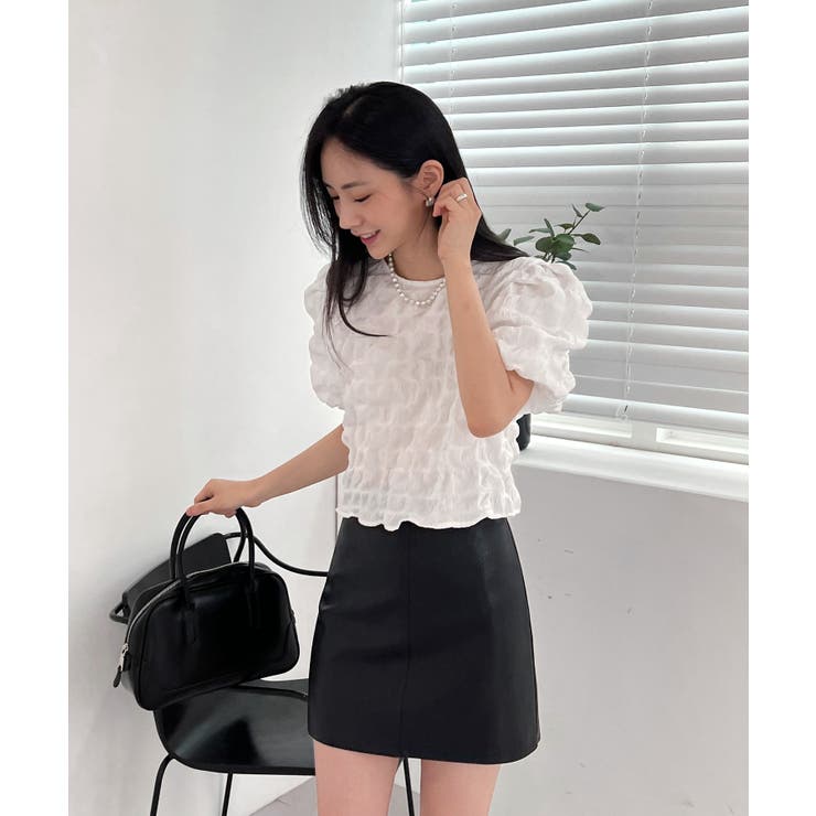 バックリボンポイントエンボスブラウス | by muni:r | 詳細画像11 