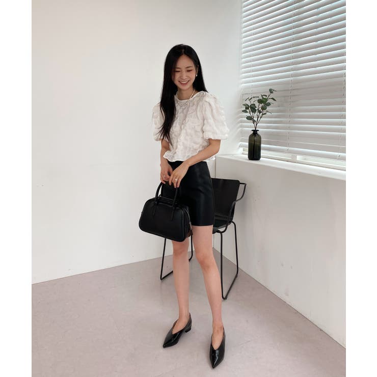 バックリボンポイントエンボスブラウス | by muni:r | 詳細画像14 