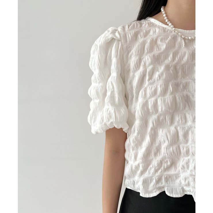 バックリボンポイントエンボスブラウス | by muni:r | 詳細画像17 