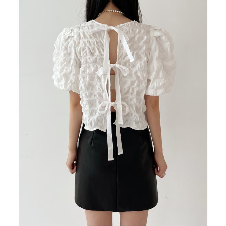 バックリボンポイントエンボスブラウス | by muni:r | 詳細画像18 