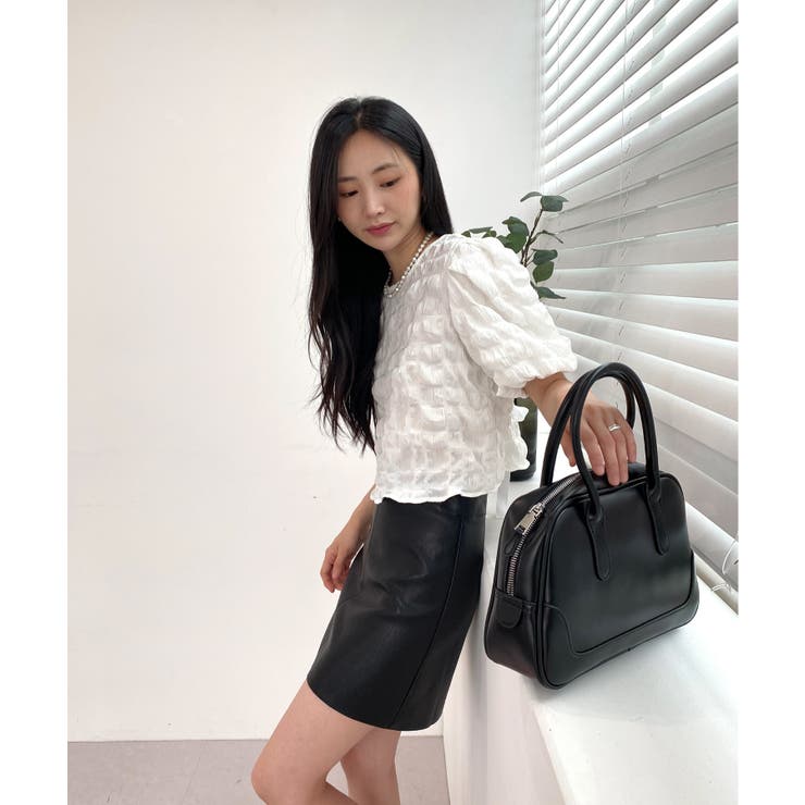 バックリボンポイントエンボスブラウス | by muni:r | 詳細画像2 