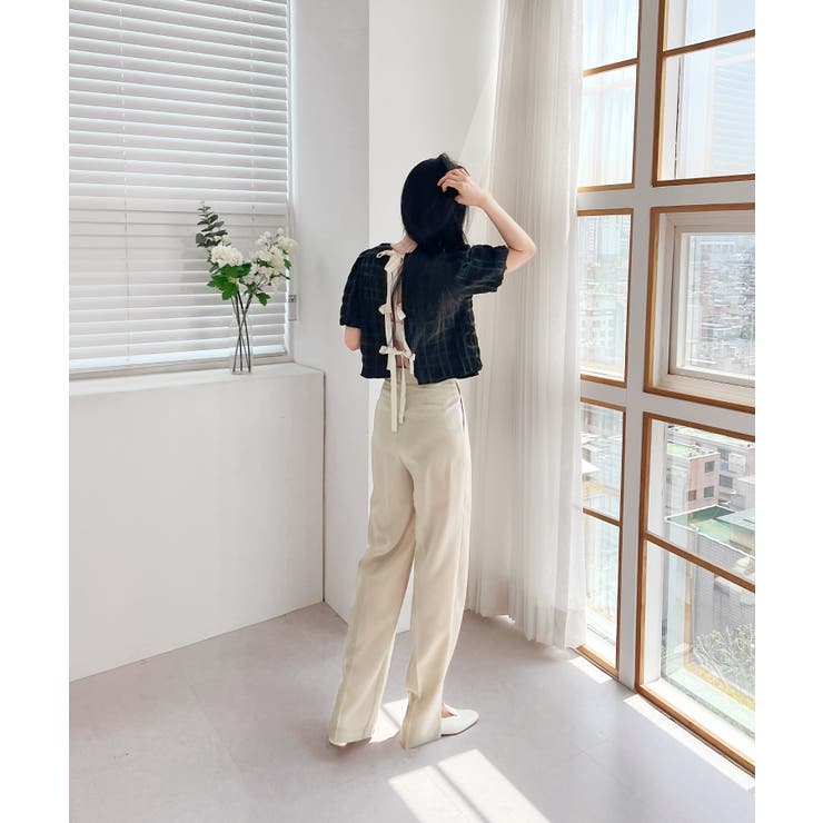 バックリボンポイントエンボスブラウス | by muni:r | 詳細画像27 