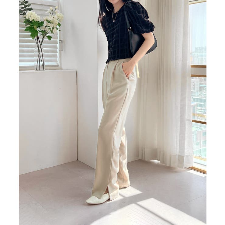 バックリボンポイントエンボスブラウス | by muni:r | 詳細画像29 