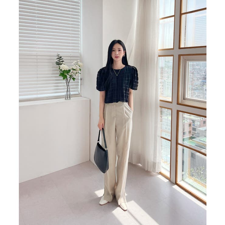 バックリボンポイントエンボスブラウス | by muni:r | 詳細画像31 