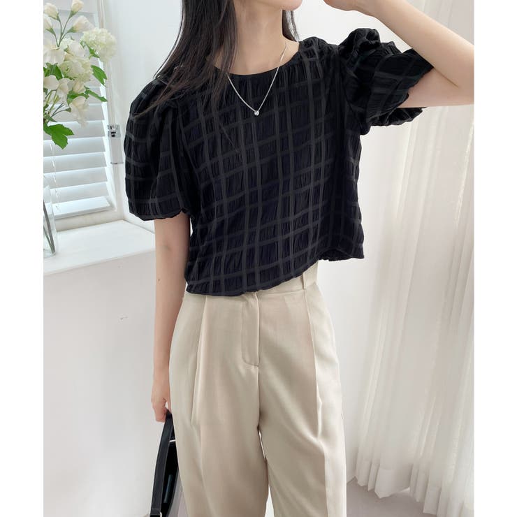 バックリボンポイントエンボスブラウス | by muni:r | 詳細画像34 