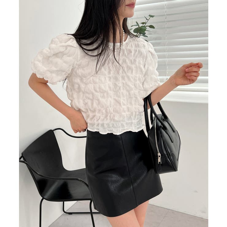 バックリボンポイントエンボスブラウス | by muni:r | 詳細画像6 