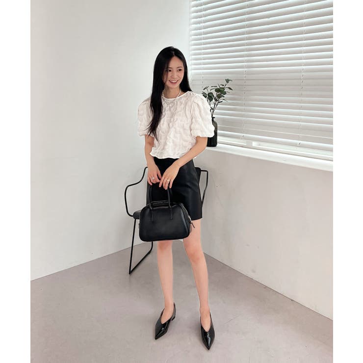 バックリボンポイントエンボスブラウス | by muni:r | 詳細画像7 