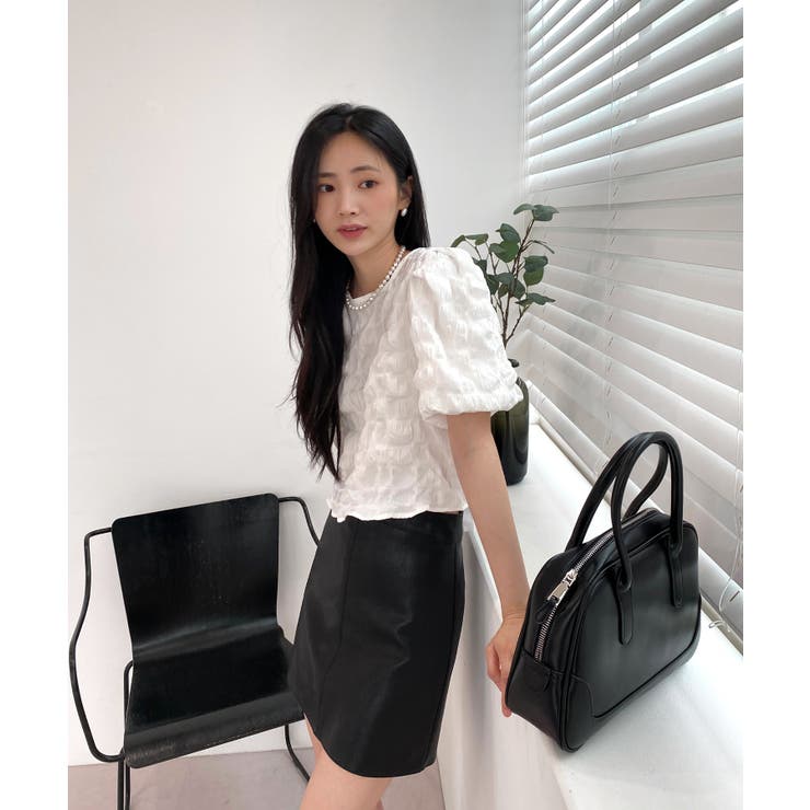 バックリボンポイントエンボスブラウス | by muni:r | 詳細画像8 