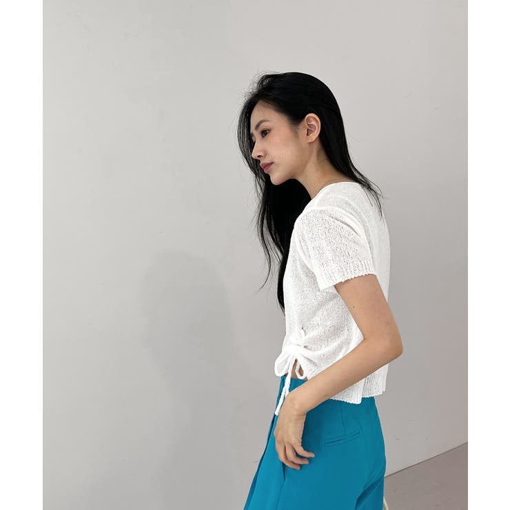 クロップシャーリングストラップニット | by muni:r | 詳細画像11 