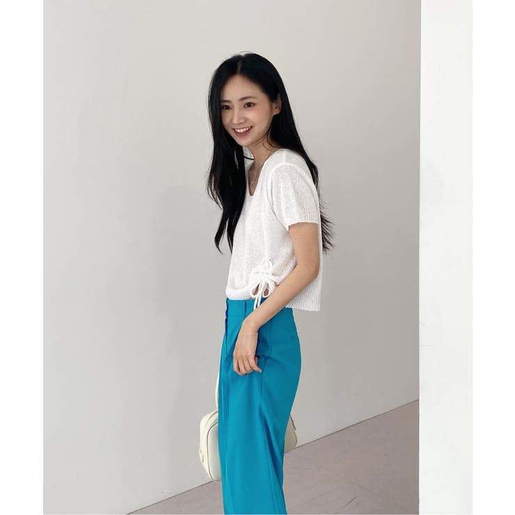 クロップシャーリングストラップニット | by muni:r | 詳細画像13 