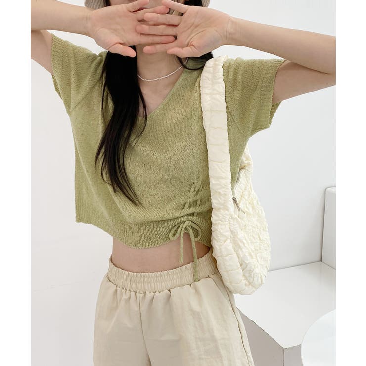 クロップシャーリングストラップニット | by muni:r | 詳細画像20 