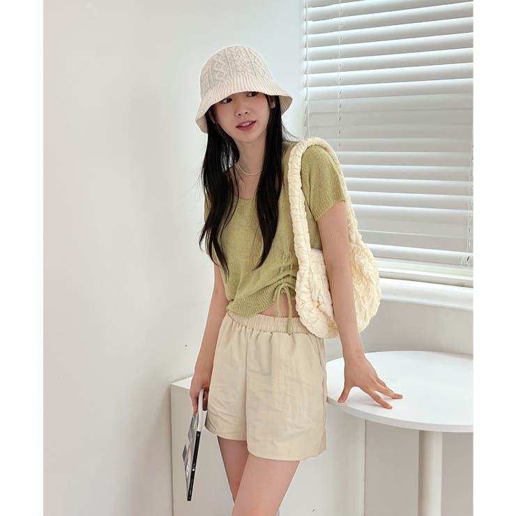 クロップシャーリングストラップニット | by muni:r | 詳細画像25 