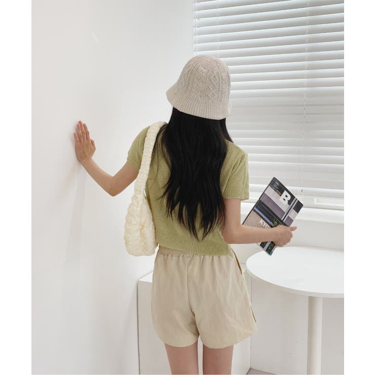 クロップシャーリングストラップニット | by muni:r | 詳細画像26 