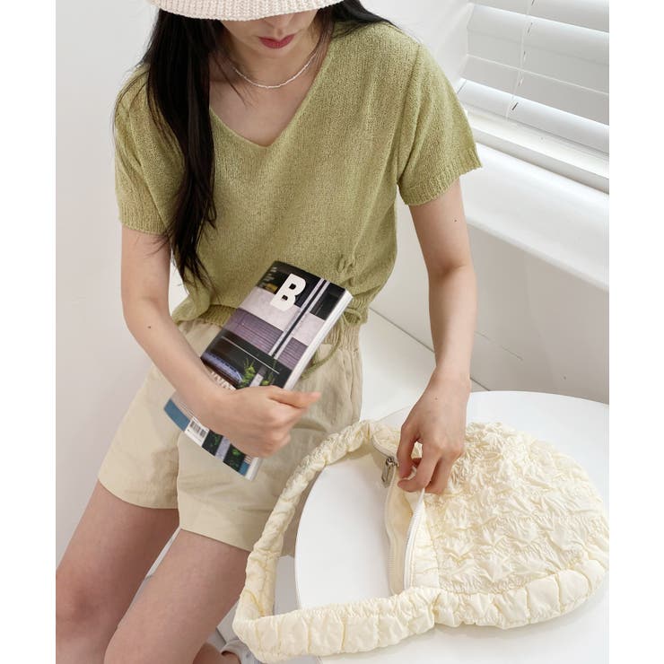 クロップシャーリングストラップニット | by muni:r | 詳細画像32 