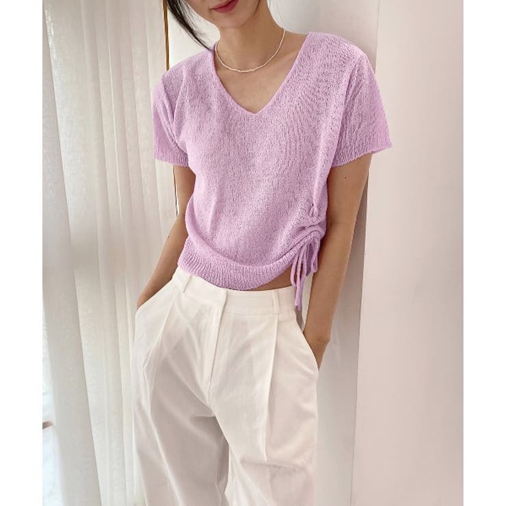 クロップシャーリングストラップニット | by muni:r | 詳細画像36 