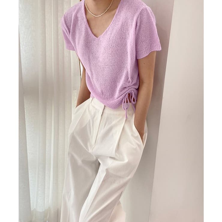 クロップシャーリングストラップニット | by muni:r | 詳細画像37 