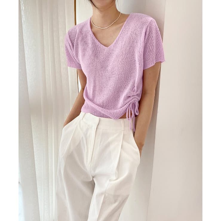 クロップシャーリングストラップニット | by muni:r | 詳細画像38 