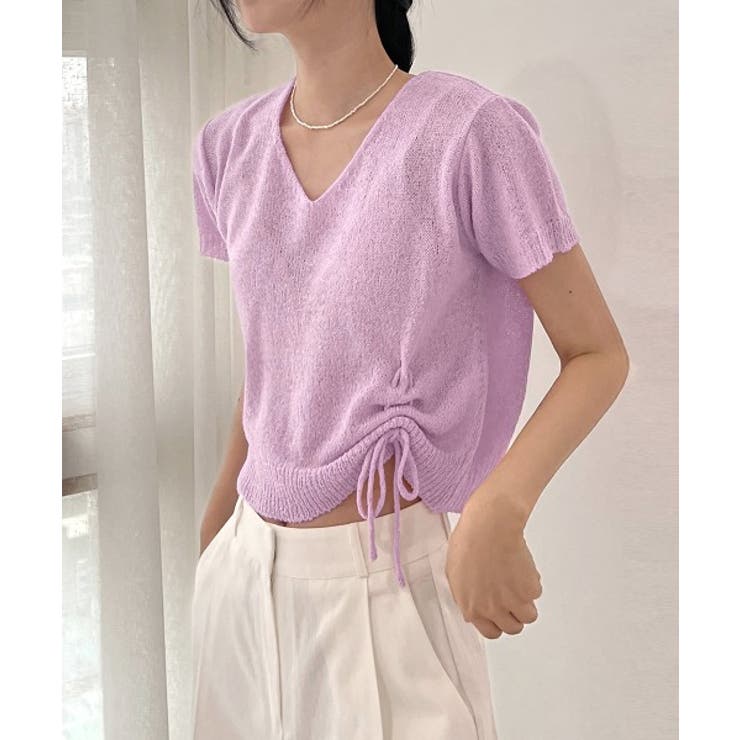 クロップシャーリングストラップニット | by muni:r | 詳細画像40 